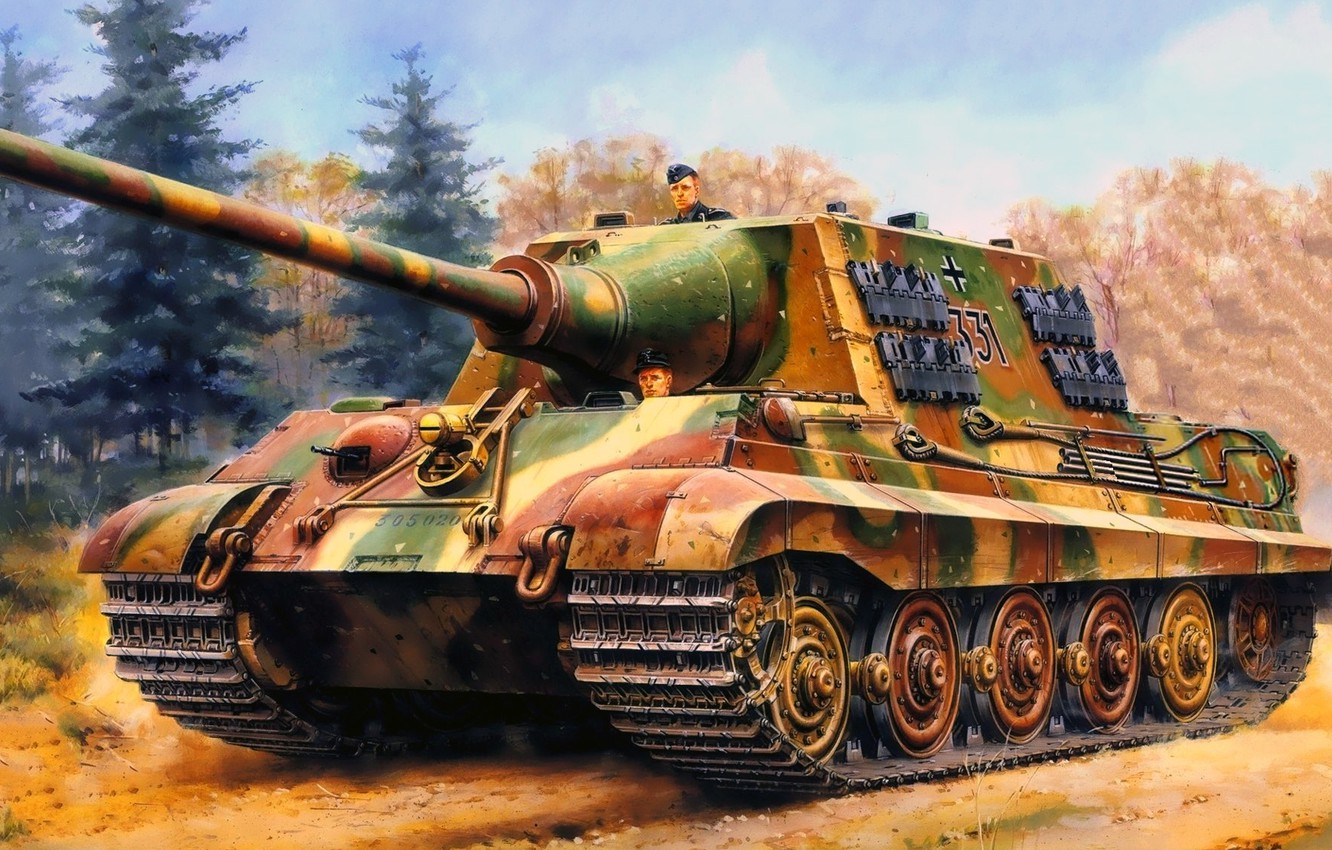 Wallpaper Figure, Art, SAU, Hunting Tiger, Sd.Car.186, German Self Propelled Artillery, Jagdtiger, Tank Hunter Tiger Image For Desktop, Section оружие