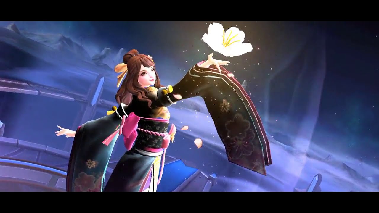 A glitch that turned Guinevere's Sakura Wishes skin Black of Dawn