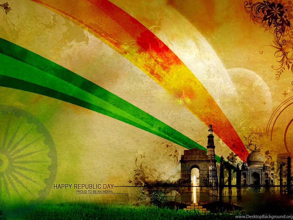 Beautiful Happy Republic Day Wishes And Wallpaper Desktop Background
