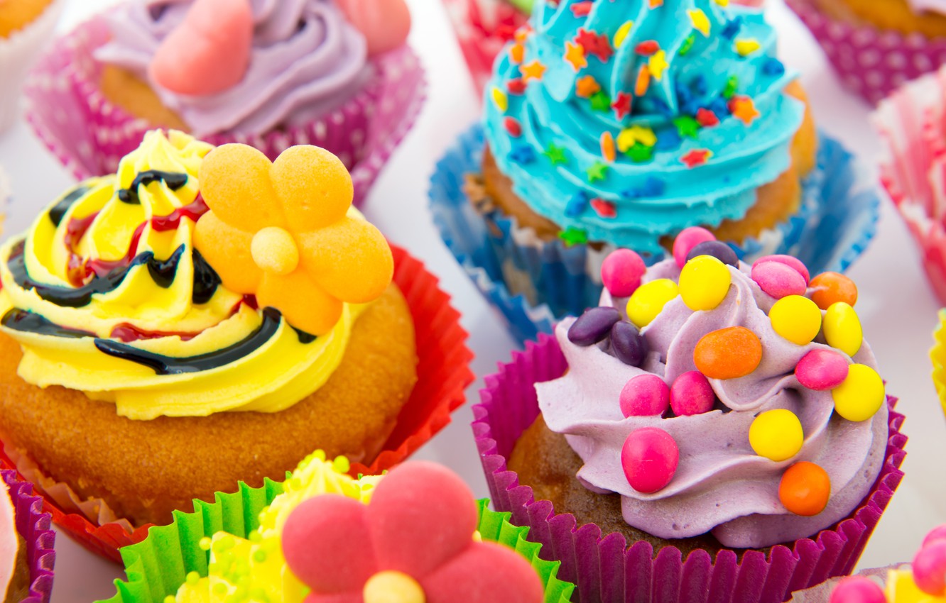 Wallpaper candy, sweets, cream, dessert, cakes, sweet, cupcakes image for desktop, section еда