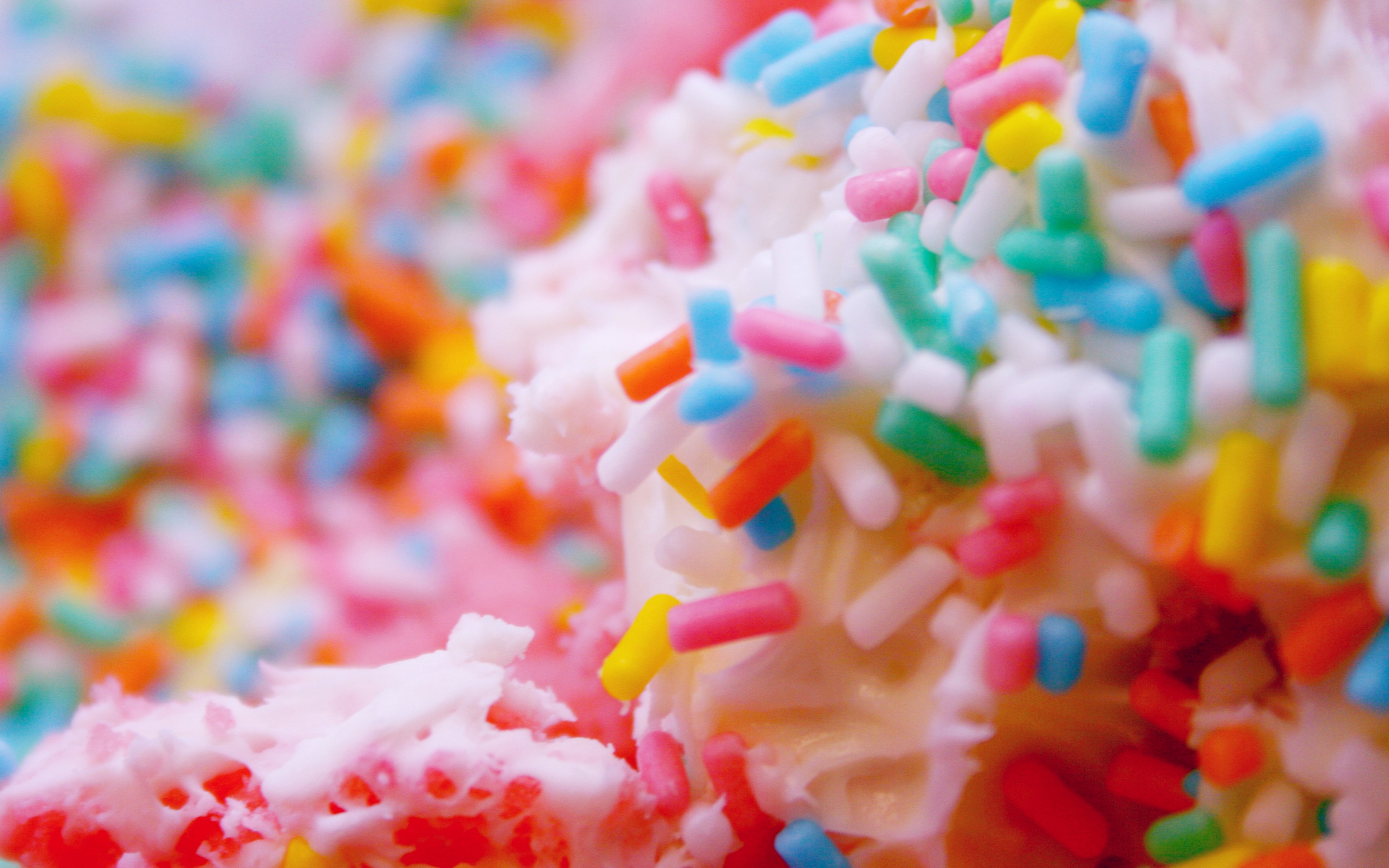 Wallpaper, colorful, sweets, cake, sprinkles, dessert, happy birthday, icing, Confectionery, color, flower, petal, sweetness, macro photography, flavor, snack food, gumdrop, gummi candy 3360x2100