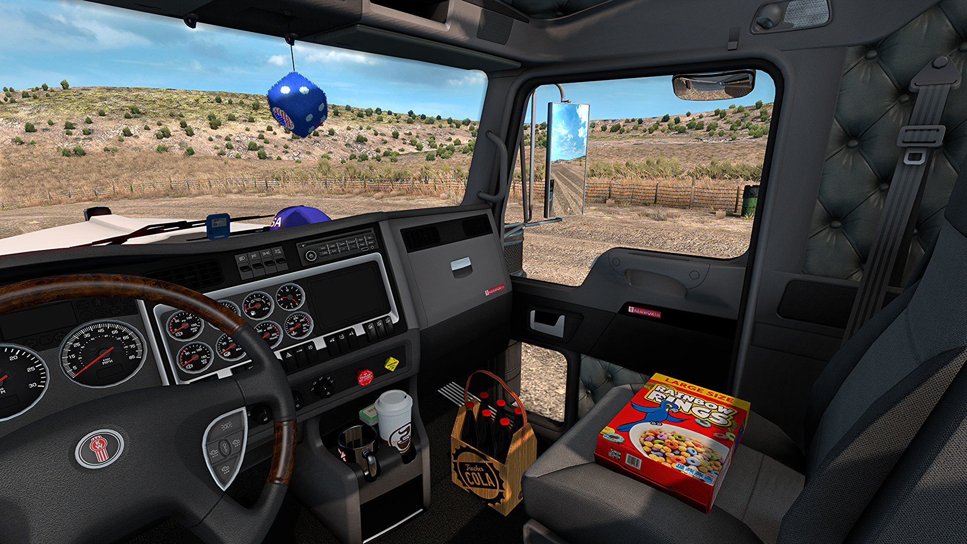 Trash up your American Truck Sim cab with burgers and coffee cups. Rock Paper Shotgun