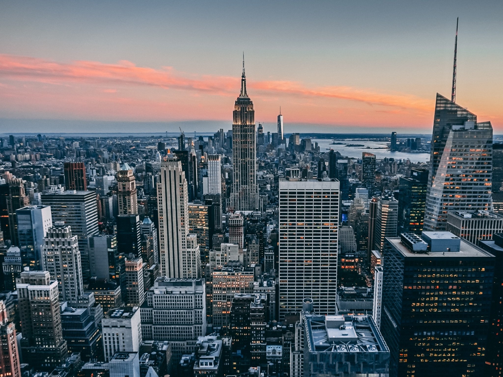 Wallpaper 4k manhattan, new york, usa, skyscrapers 4k Wallpaper