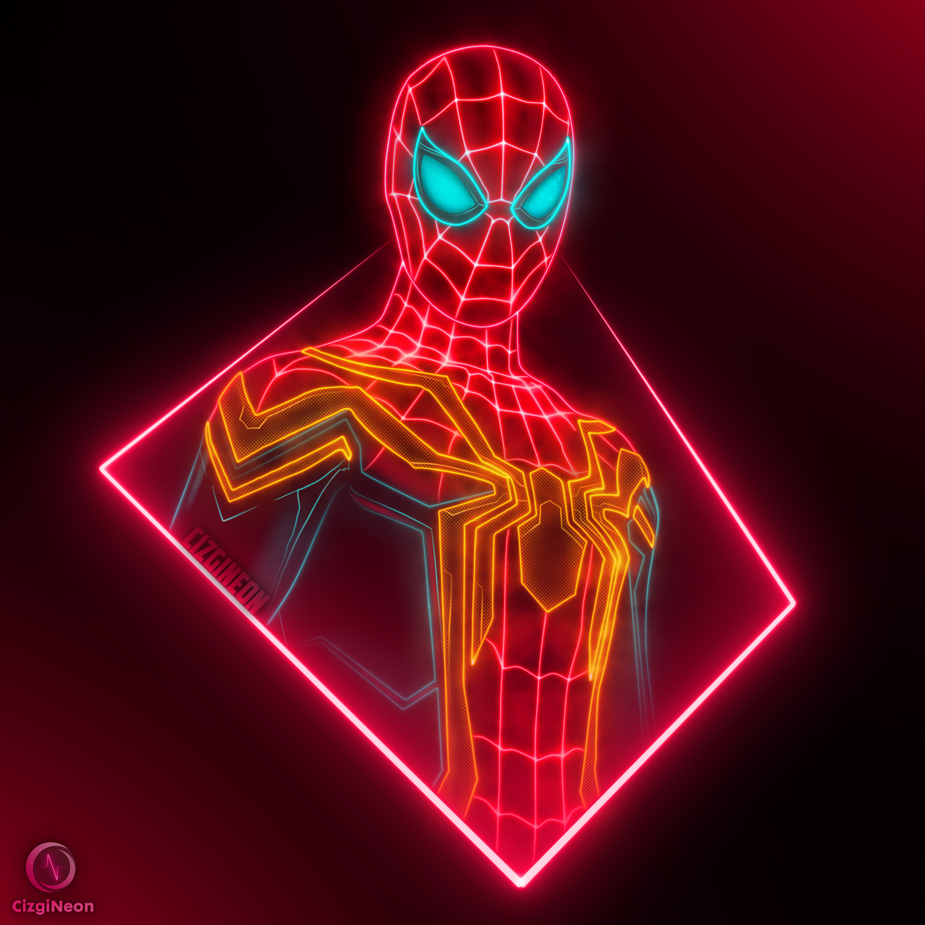 Spider Man Integrated Suit Neon Artwork