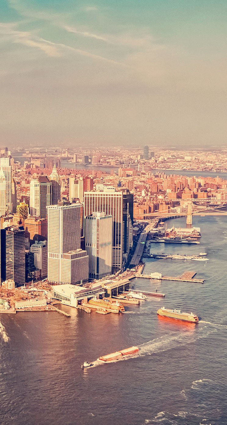 The iPhone Wallpaper Aerial view Manhattan New York
