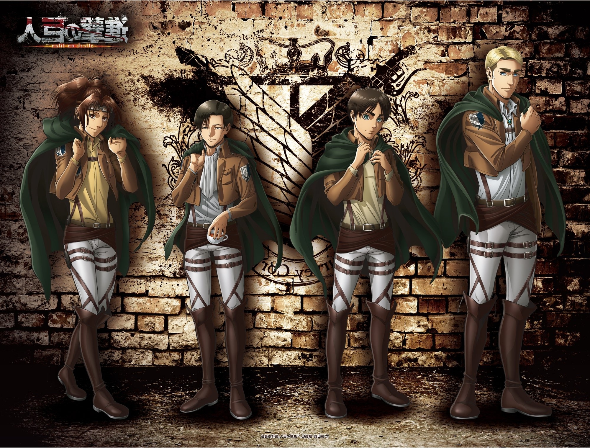 Wallpaper Levi Ackerman, Erwin Smith, Attack On Titan, Hange Zoe, Shingeki No Kyojin, Eren Jaeger:2000x1518