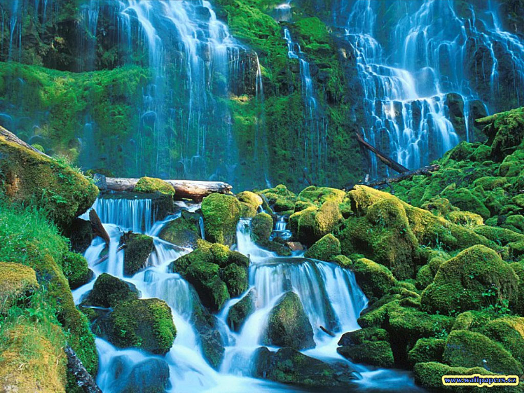 Green Waterfall Wallpaper