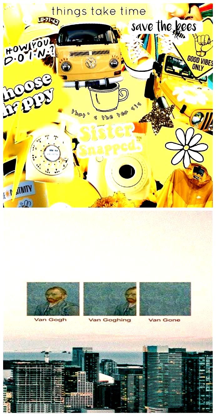 Tumblr Wallpaper - Yellow Collage Lockscreen