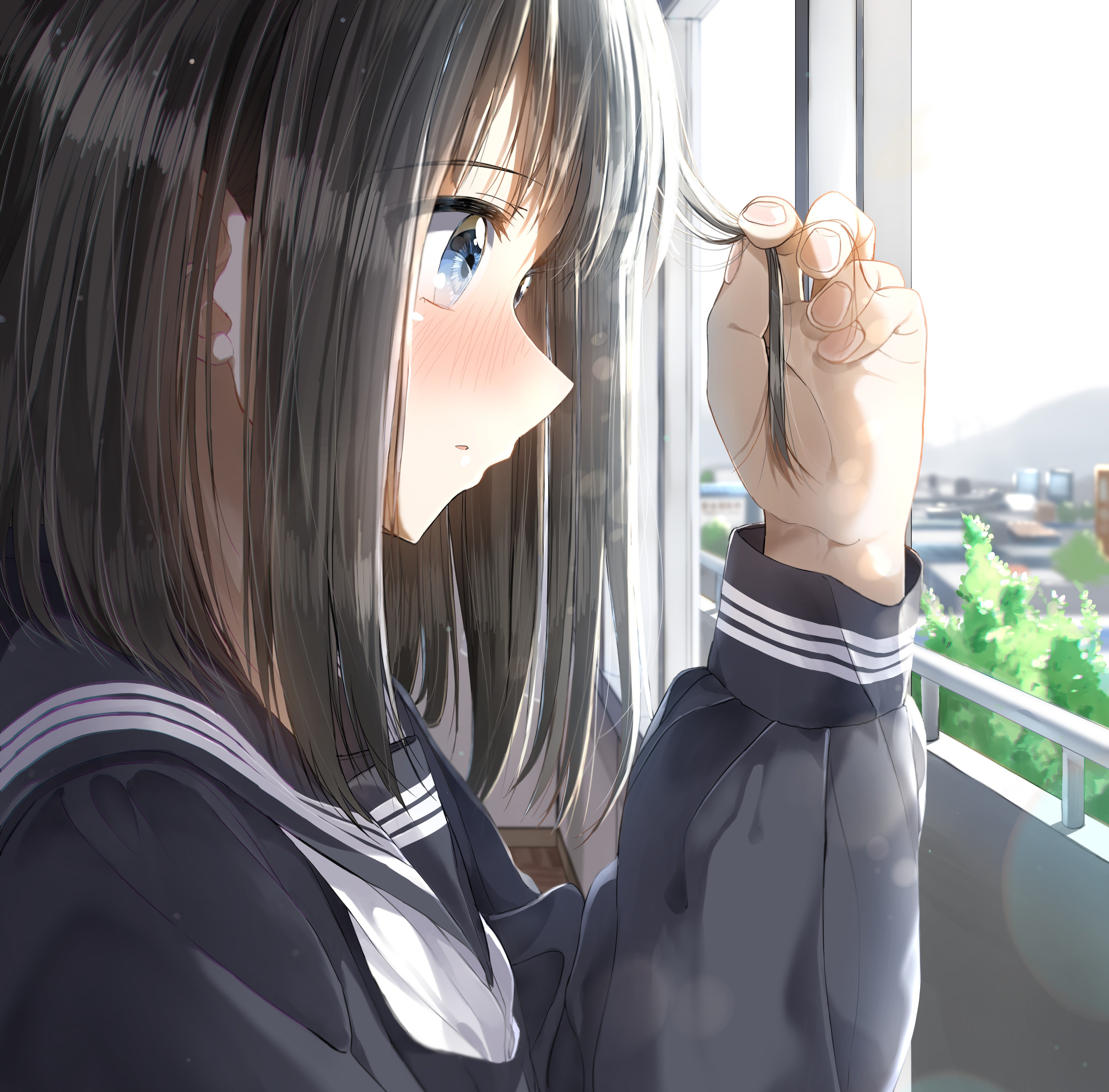 Digital Graphic Anime Girl Blushing in Tactical Gear · Creative Fabrica-demhanvico.com.vn