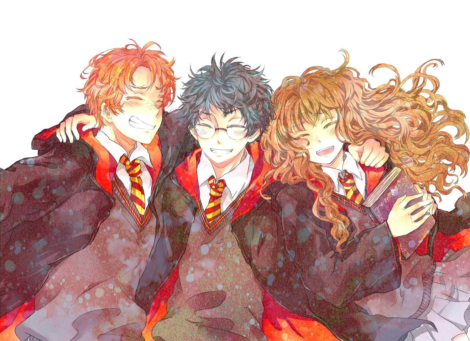 Ron Hermine Harry Potter Anime Wallpaper