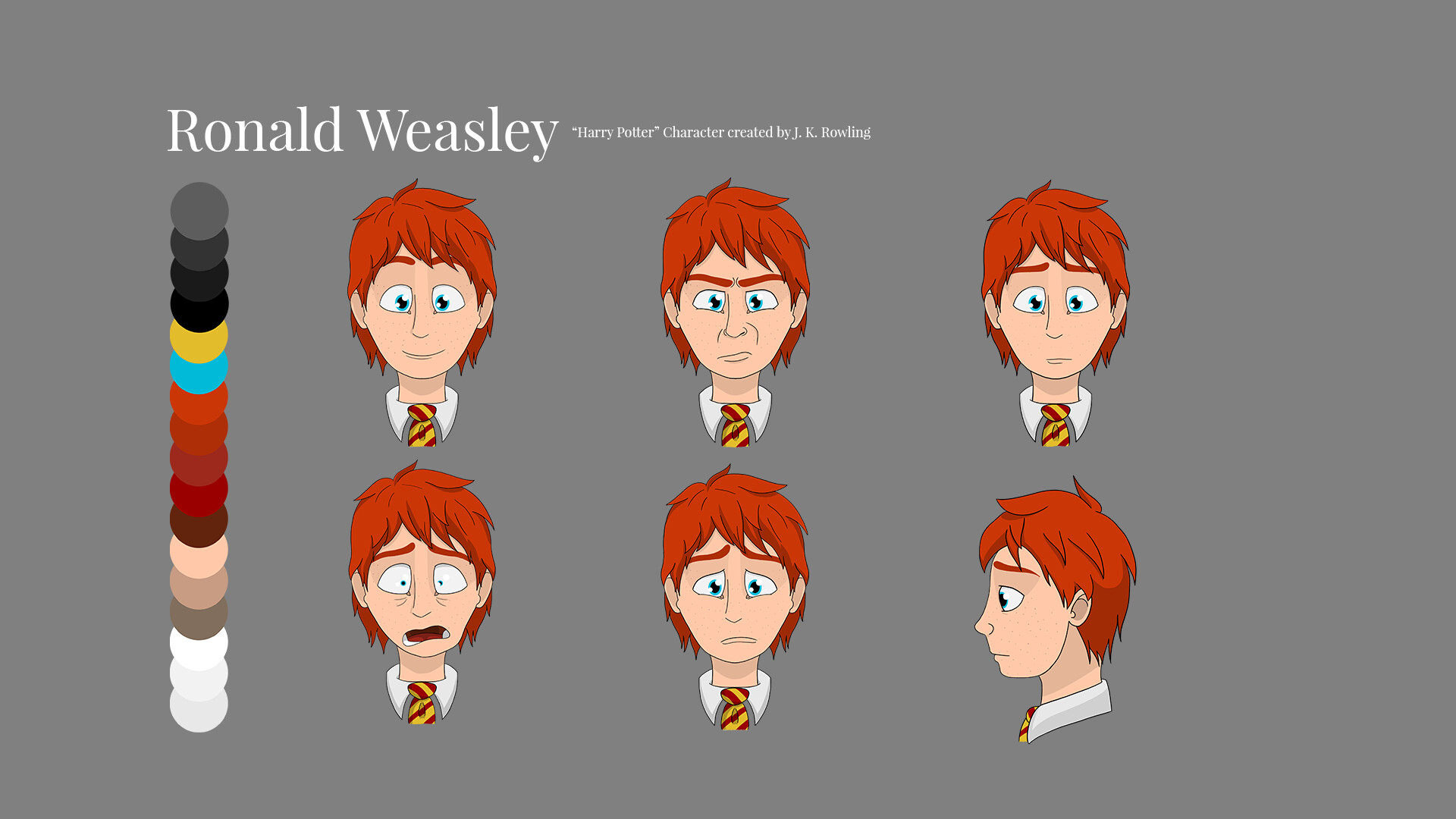 Cartoon Ronald Weasley Character Design