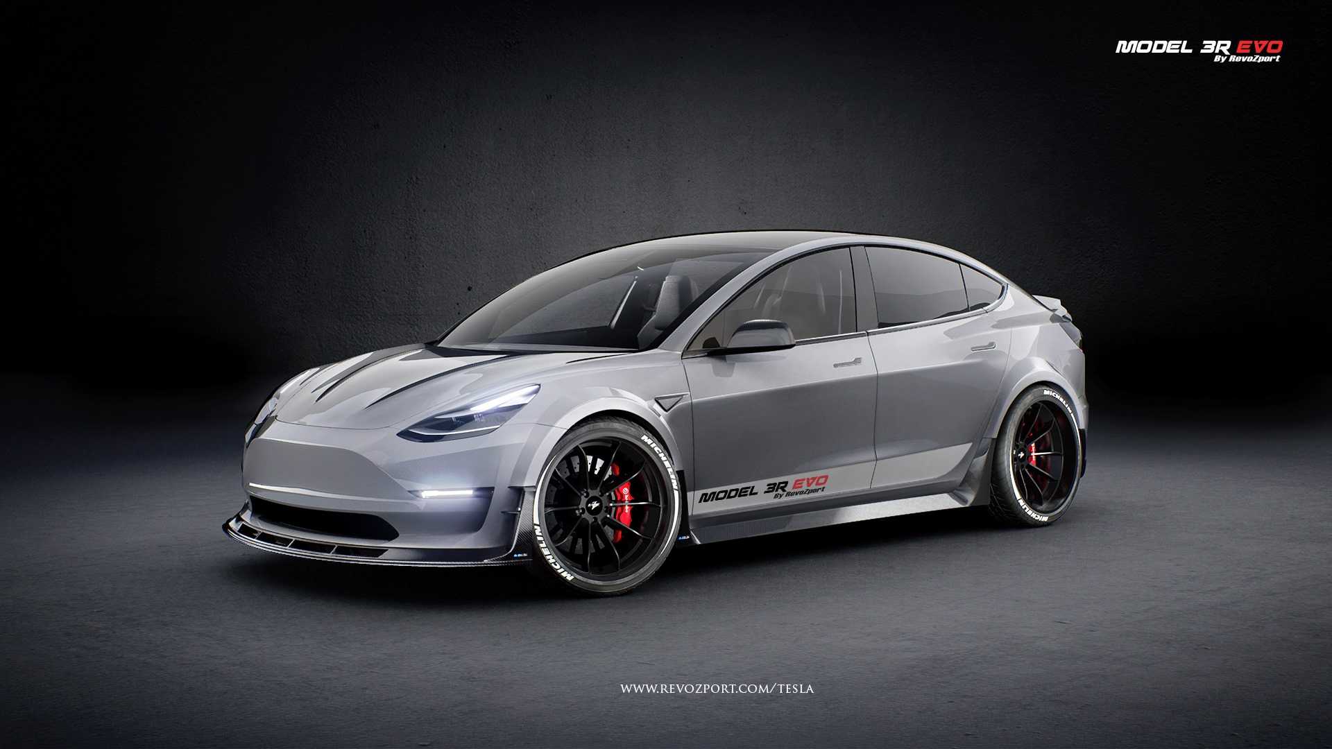 Widebody Tesla Model 3 has active aero, naked carbon fibre