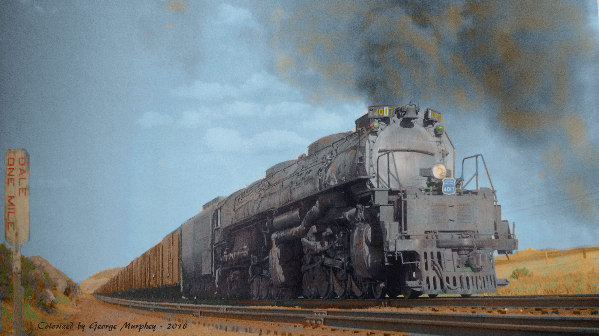 Union Pacific BIG BOY colorized. Railroad photography, Union pacific railroad, Pacific