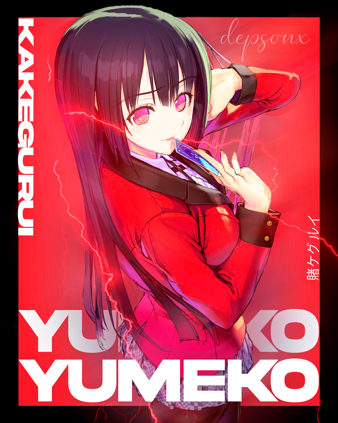 Anime Girls Kakegurui Jabami Yumeko Otaku Wallpaper:1080x1350