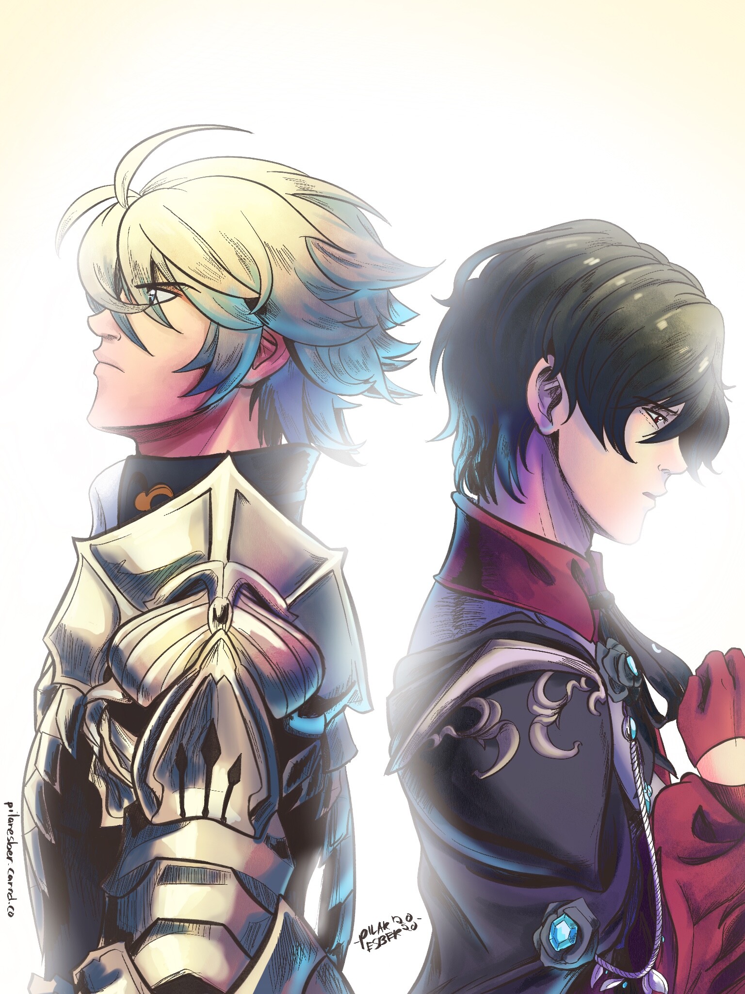 Pilar Nenita Esber King's Guard of St. West and the King's Guard of North von Frosty (Exos Heroes fanart)