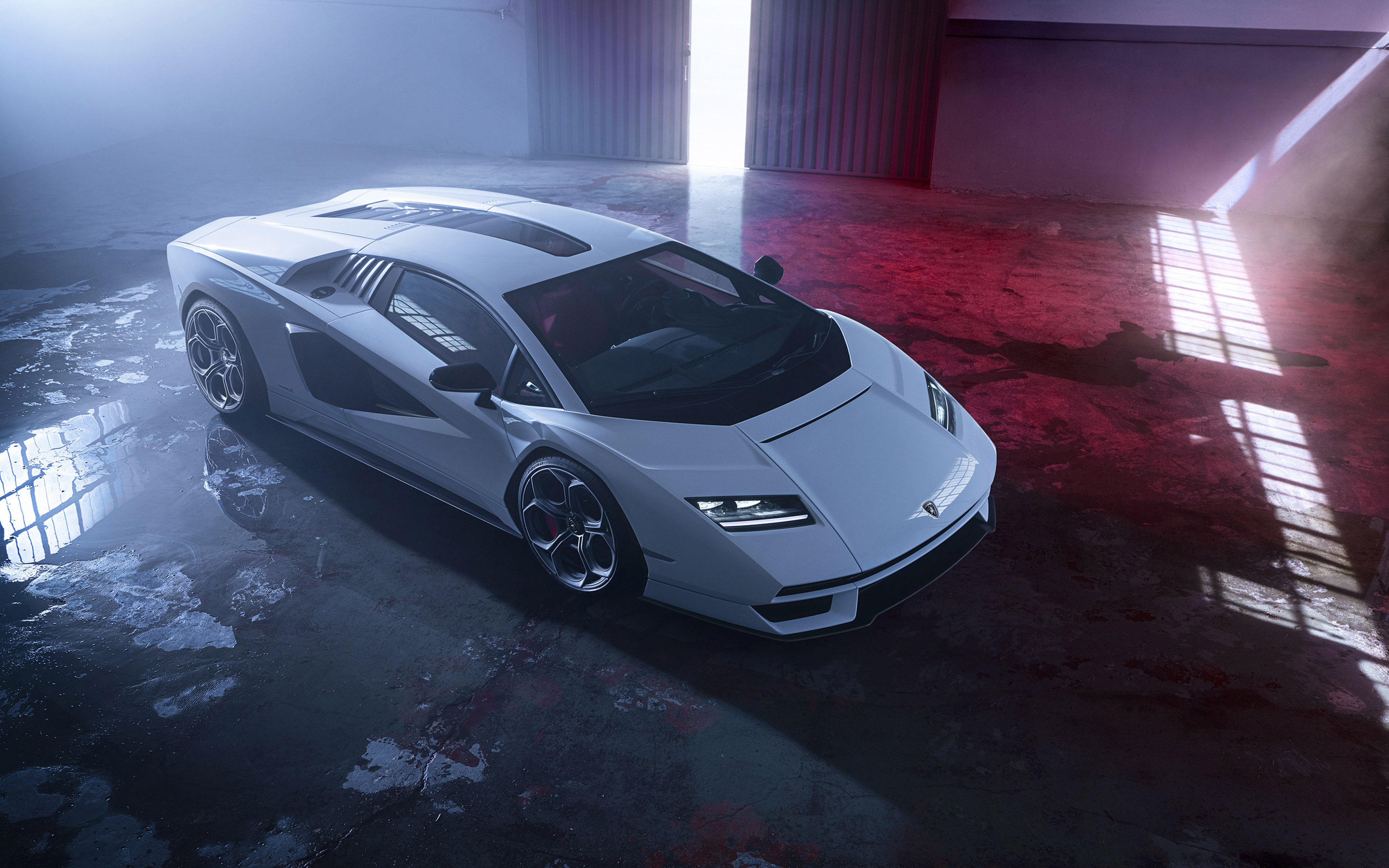 Download Wallpaper 2022, Lamborghini Countach LPI 800 4, 4k, Top View, Exterior, New White Lamborghini Countach, Supercar, LPI 800 4, Italian Sports Cars, Lamborghini For Desktop With Resolution 3840x2400. High Quality HD Picture Wallpaper