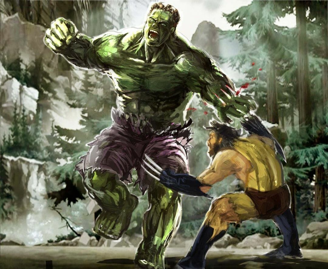 Hulk Vs Wolverine Wallpaper / iPhone HD Wallpaper Background Download HD Wallpaper (Desktop Background / Android / iPhone) (1080p, 4k) (1080x884)