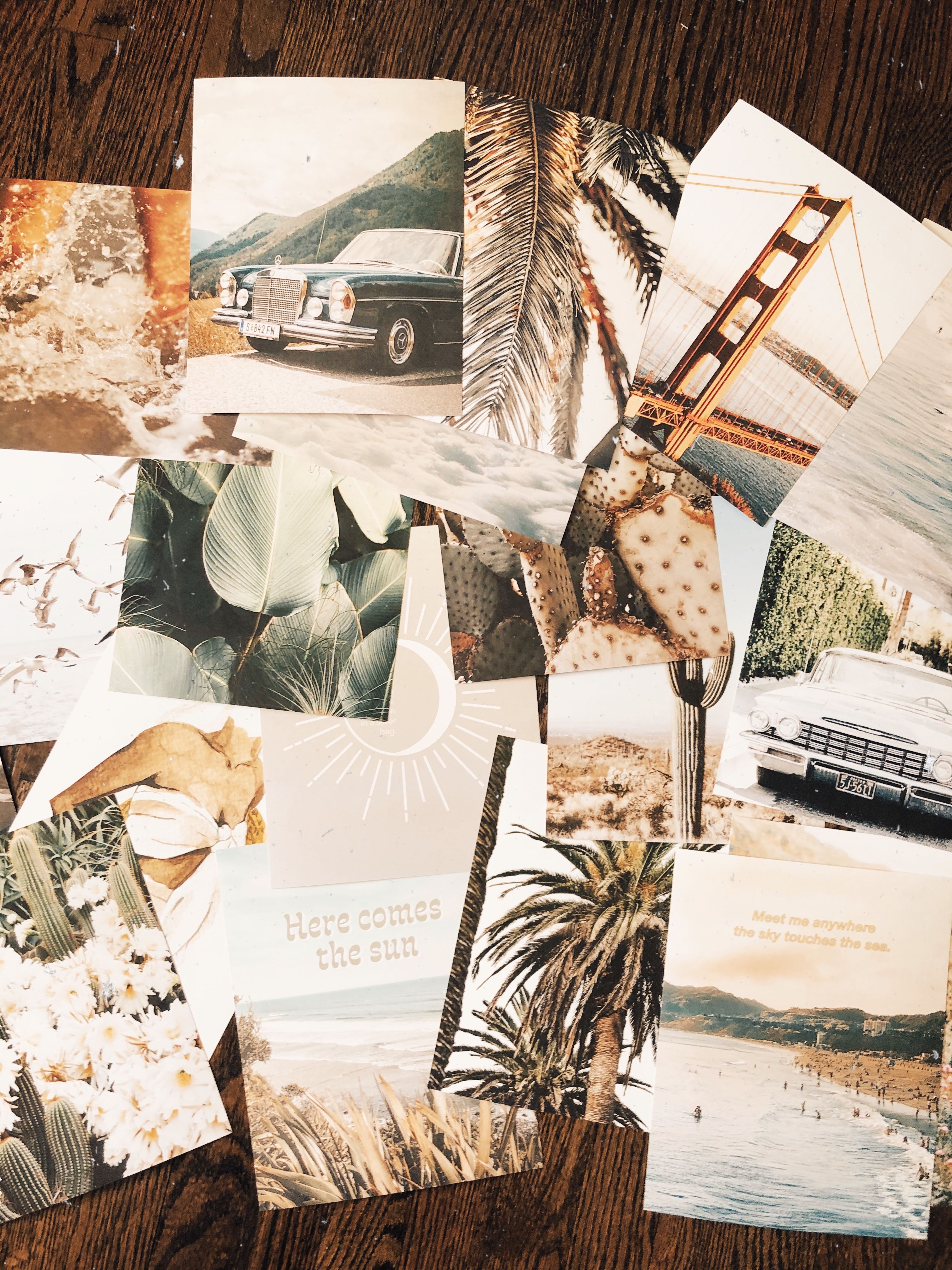 Coast to Coast Print Kit. Travel collage, iPhone background wallpaper, Aesthetic wallpaper