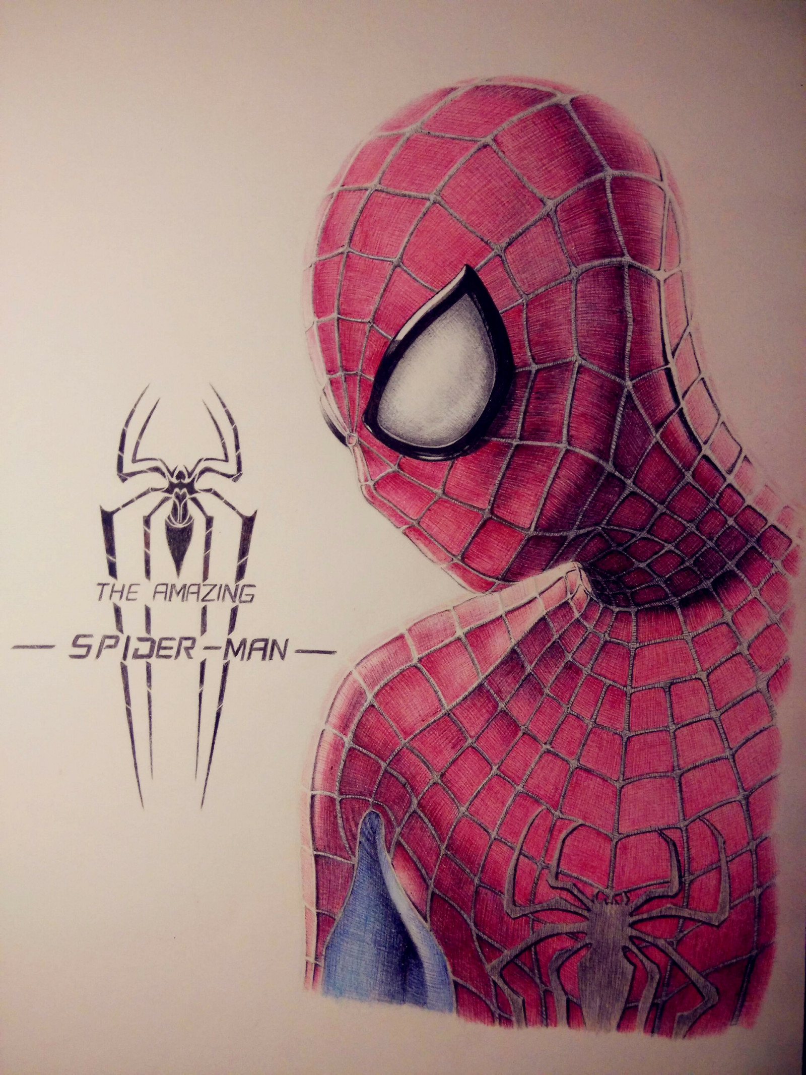 Wallpaper, Simac Nerbo, ArtStation, pencil drawing, fan art, digital painting, artwork, white background, red, The Amazing Spider Man 1920x2560