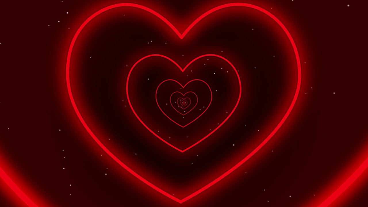 Free Neon Red Lights Love Heart Tunnel Tik Tok Trend Background Loop