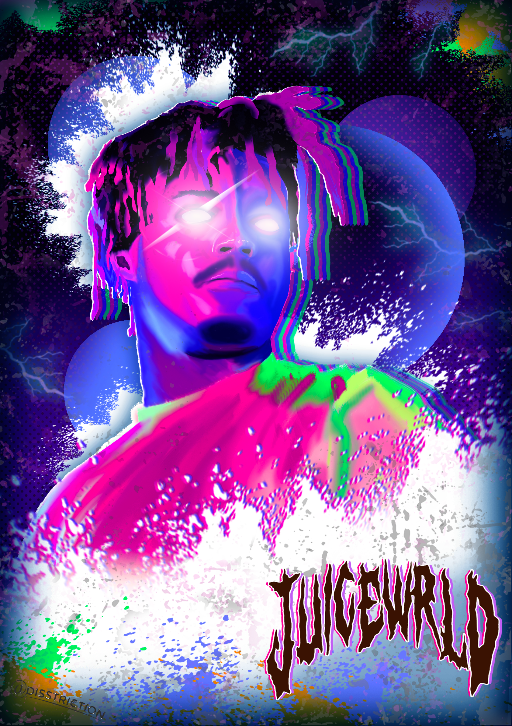 JUICE WRLD(S). Pink neon wallpaper, Poster on, Rapper art
