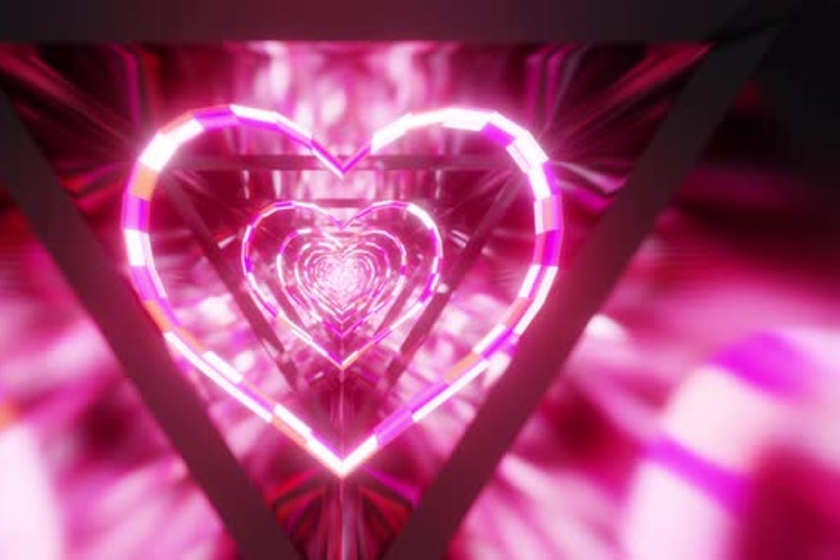 Neon Hearts VJ Tunnel by patgrap on Envato Elements
