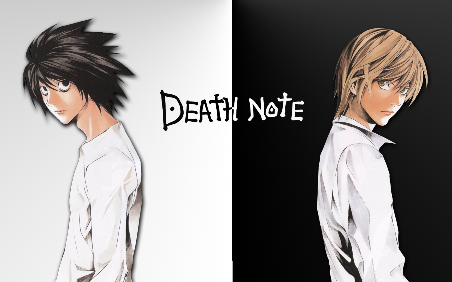 Download wallpaper Light Yagami, L Lawliet, manga, Death Note for desktop with resolution 1920x1200. High Quality HD picture wallpaper