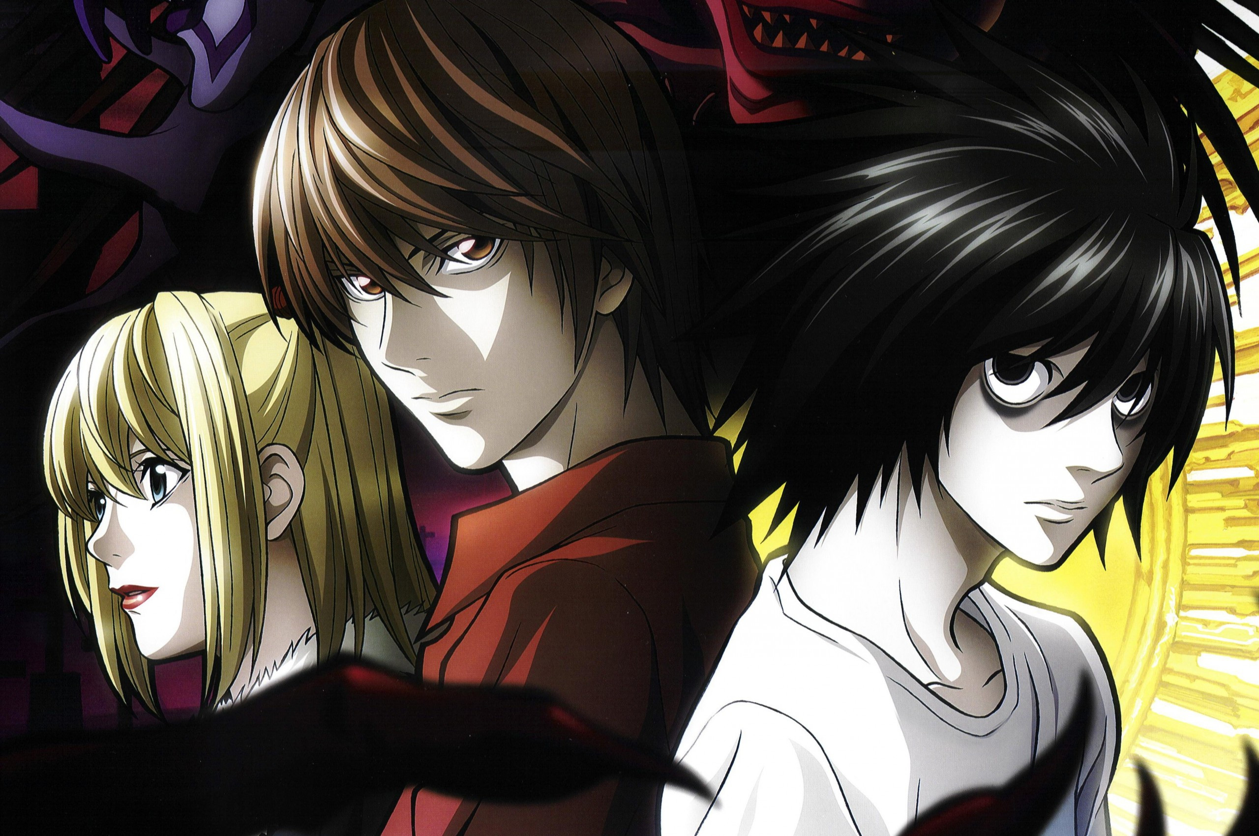 Download 2560x1700 Death Note, Lawliet L, Yagami Light, Amane Misa Wallpaper for Chromebook Pixel