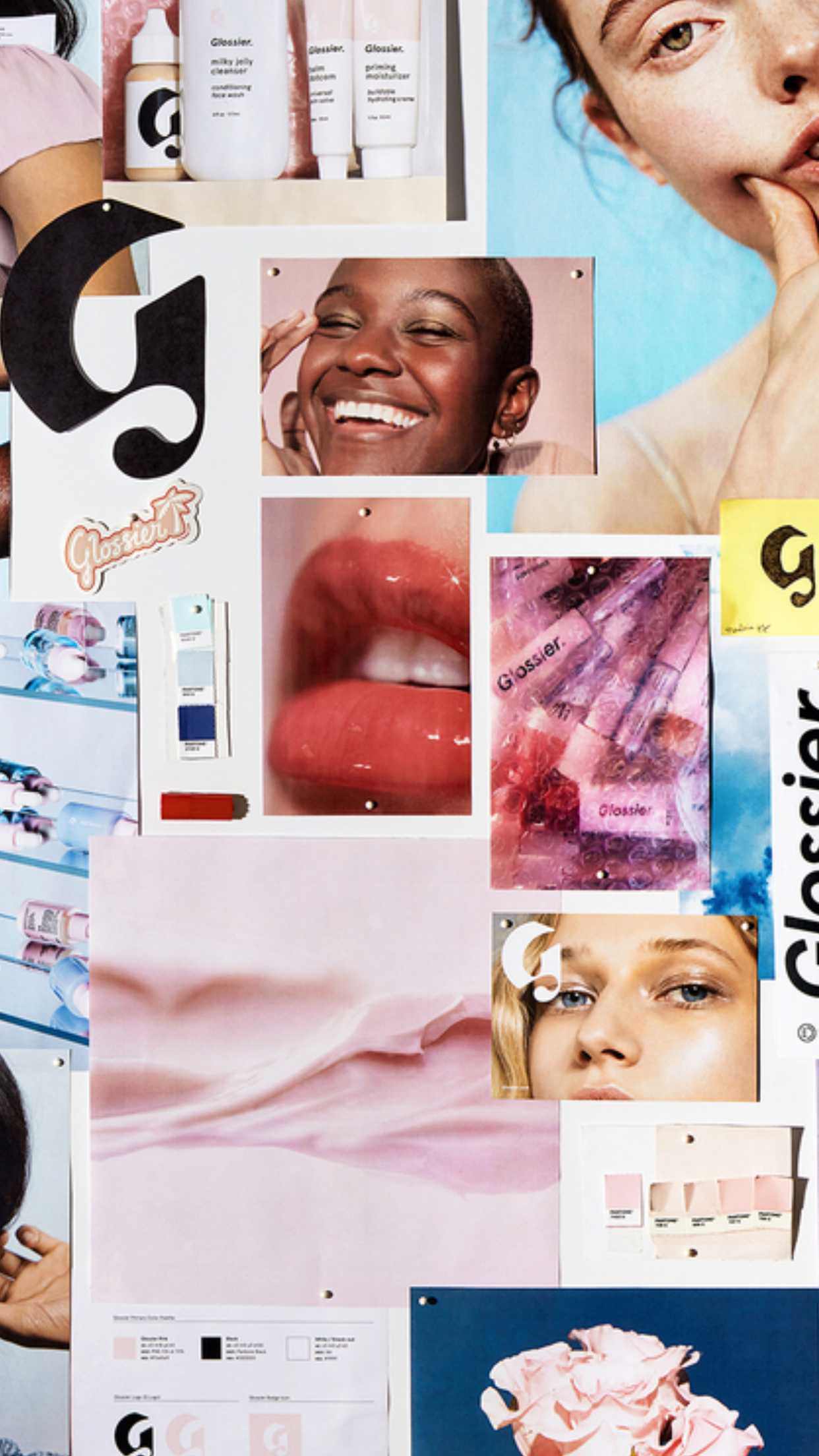 ✨pin // elods20 ✨. Get 10% off Glossier products with this link!! ⚡️ /3564d8e1 ⚡️ #glossier #beaut. Glossier branding, Mood board, Glossier
