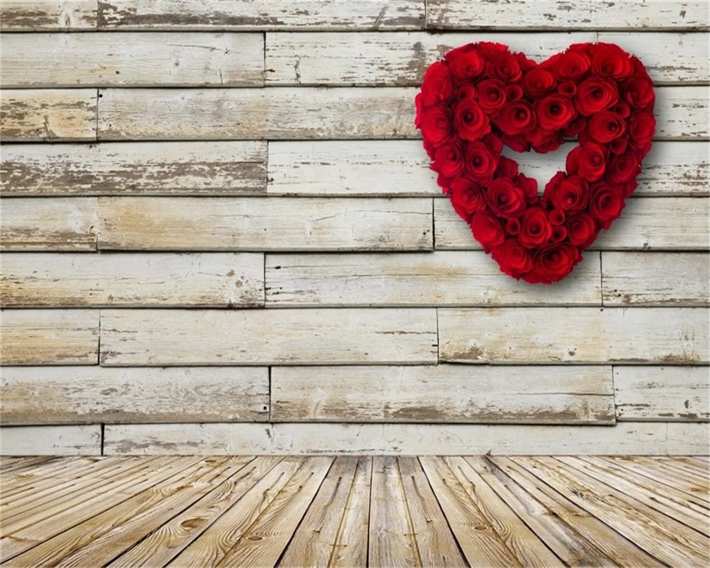 Amazon.com, AOFOTO 5x4ft Red Rose Grunge Wooden Board Photography Background Vintage Shabby Wood Plank Backdrop Kid Baby Lovers Girl Couple Portrait Valentine's Day Photohoot Studio Props Video Drape Wallpaper