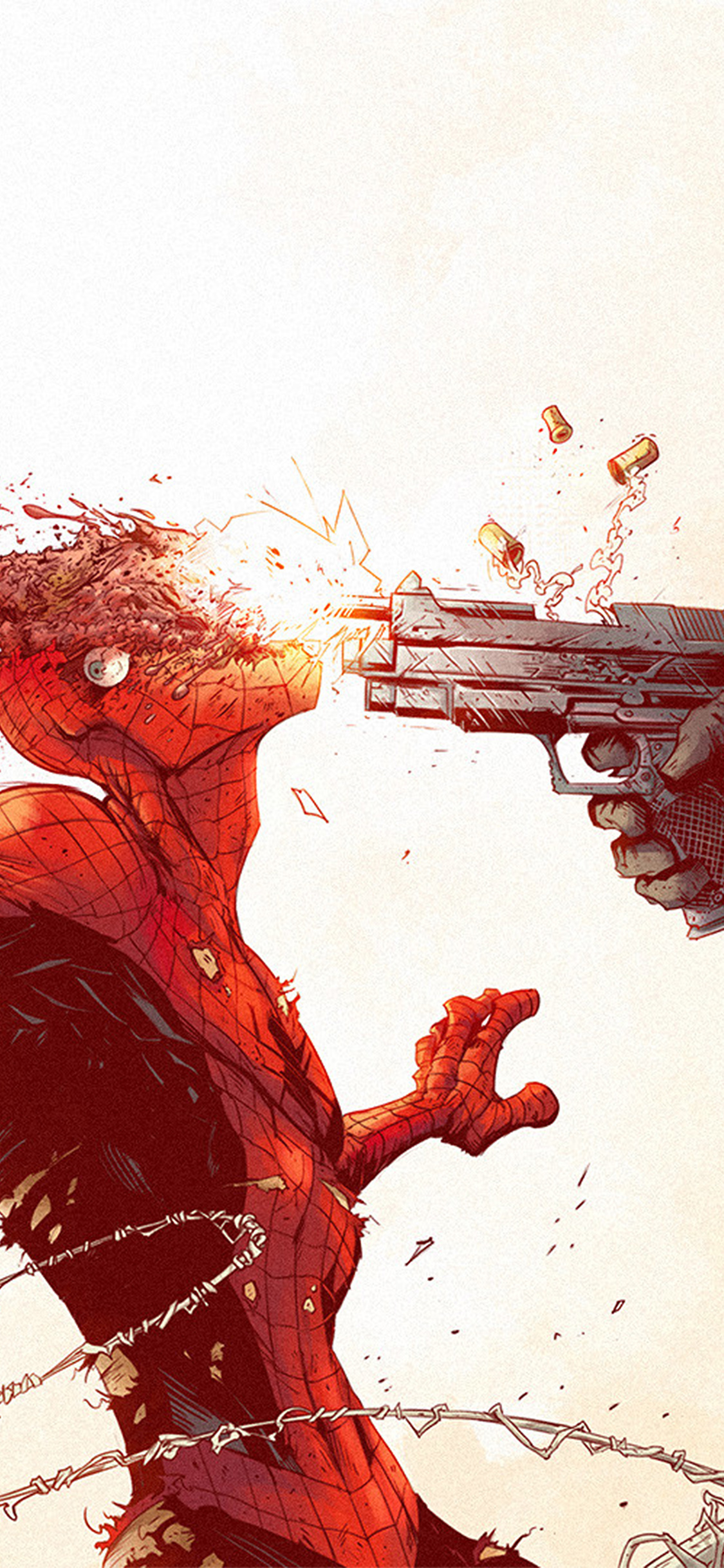 iPhone X wallpaper. punisher spiderman tonton revolver illustration art