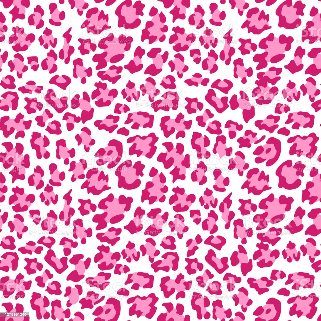 Pink Leopard Print Background Animal Seamless Pattern With Hand Drawn Leopard Spots Pink Wallpaper Vector Stock Illustration Image Now