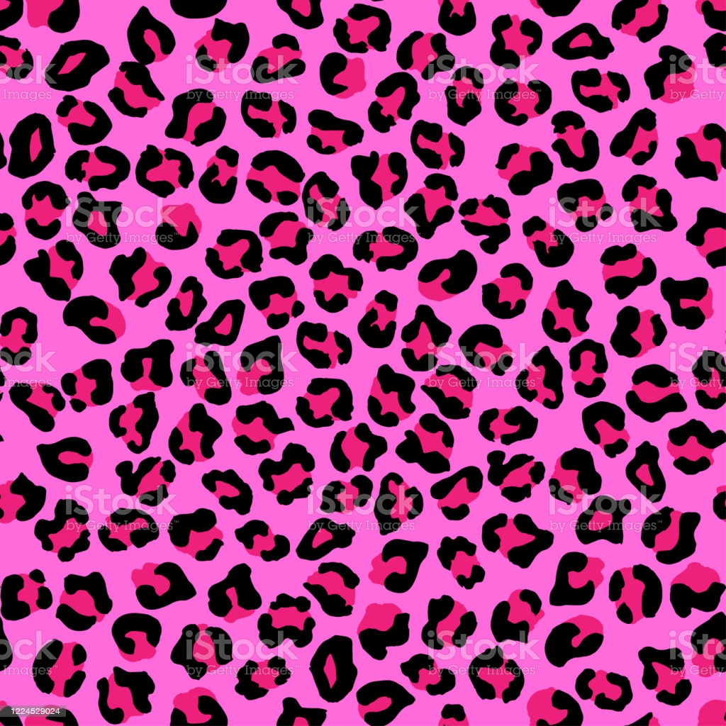 Leopard Seamless Pattern Vector Animal Print Black And Bright Pink Spots On A Pink Background Jaguar Leopard Cheetah Panther Fur Leopard Skin Imitation Can Be Painted On Clothes Or Fabric Stock Illustration
