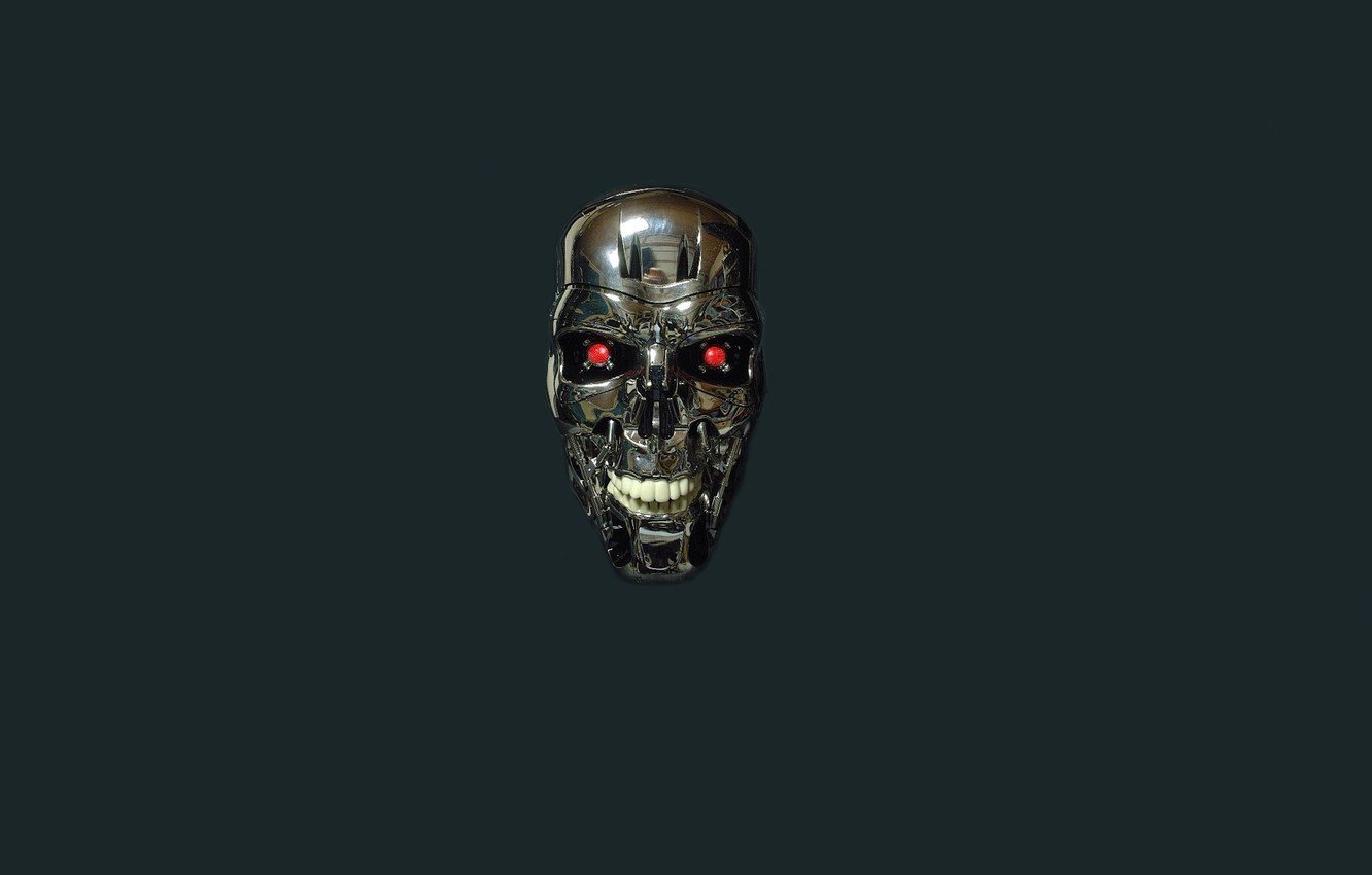 Wallpaper Skull, Robot, Minimalism, Head, Terminator, Terminator, T 800 Image For Desktop, Section минимализм