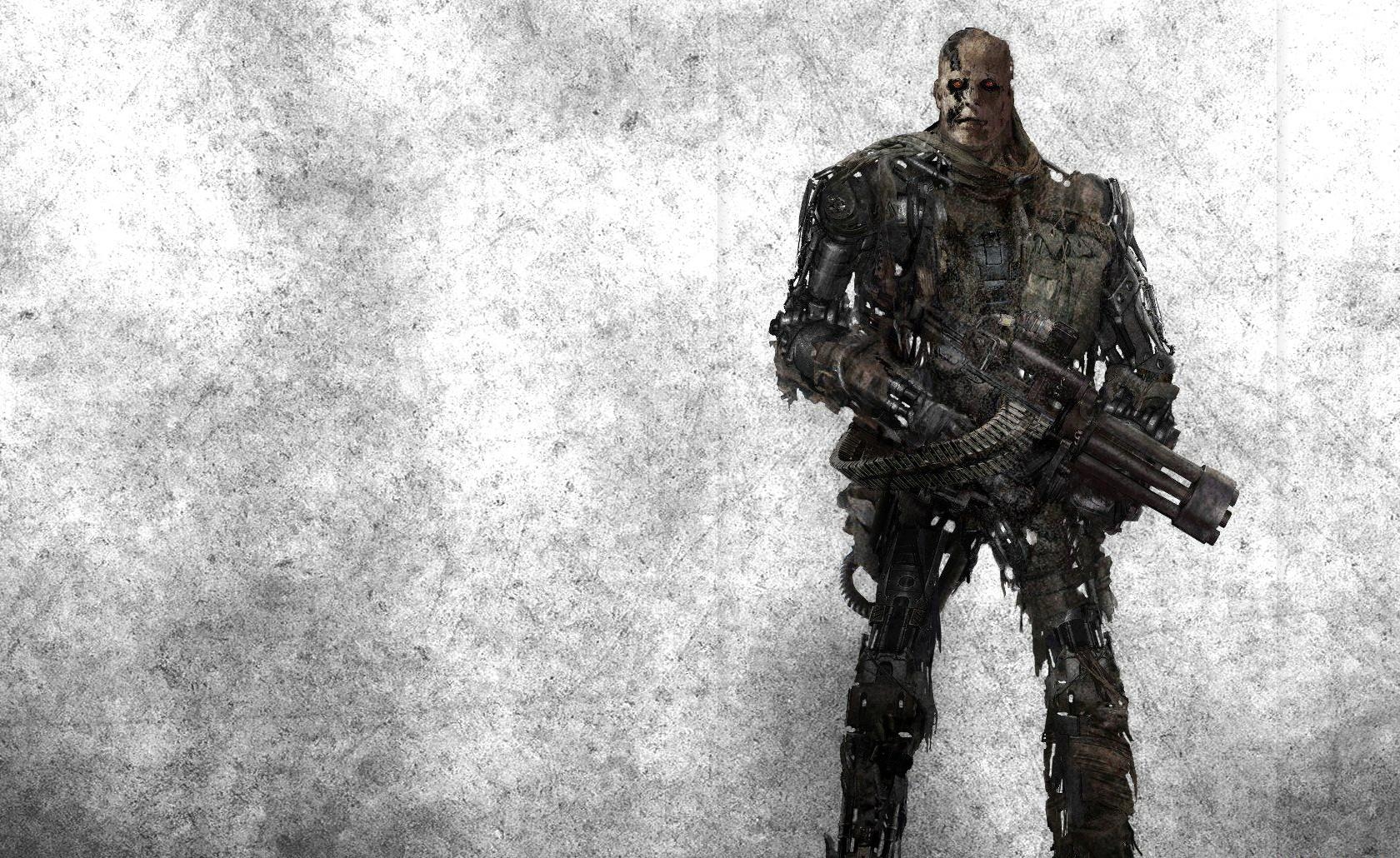 Wallpaper, Terminator, robot, cyborg, weapons 1680x1030
