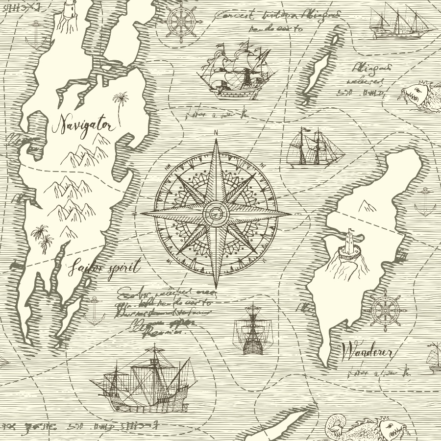 Vintage World Map Wallpaper and Stick