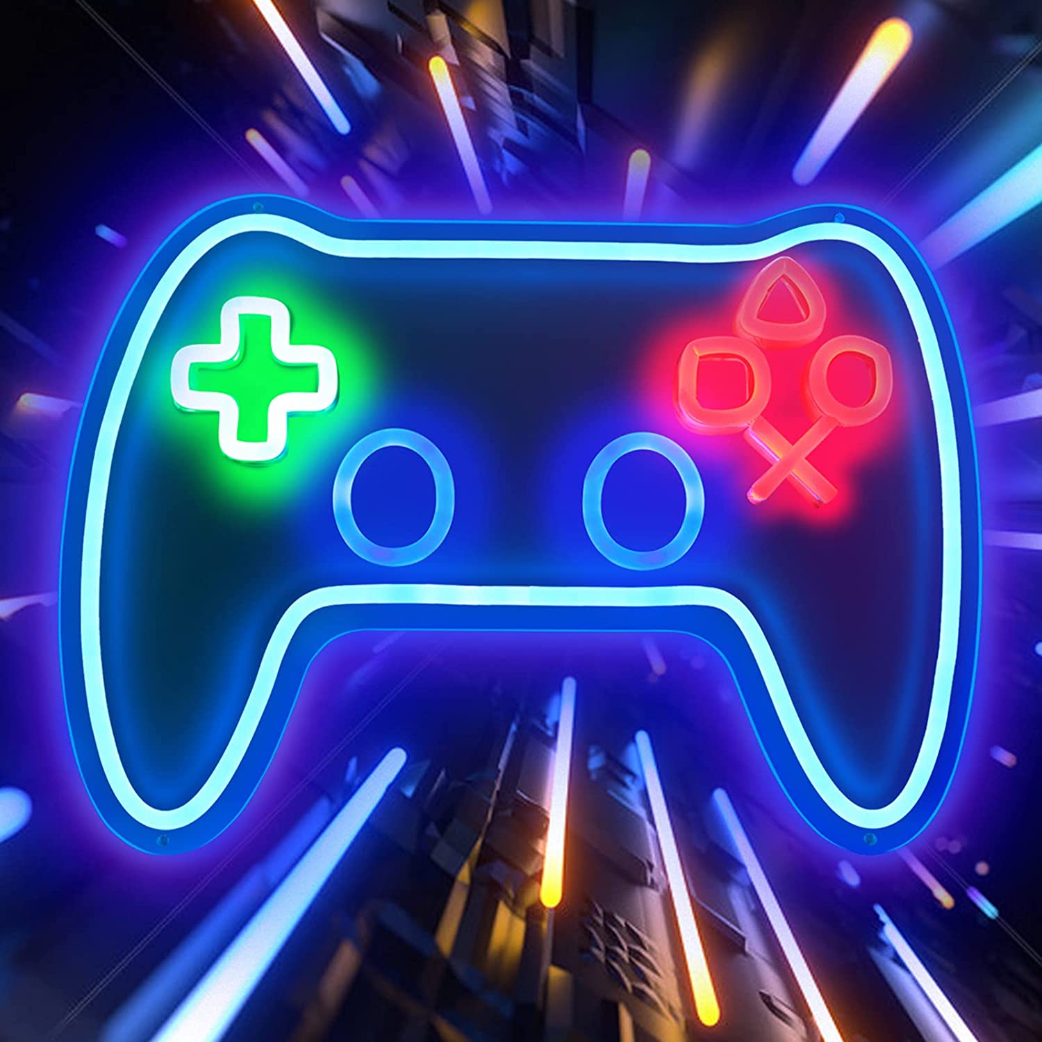 Buy Game Shaped Neon Signs 16''x 12'' LED Signs for Gamer Room Decor Bedroom Childrens Room Game Console Neon Lights Game Room Decor Gaming Neon Lights Signs Resembles for PS5 Game Controller