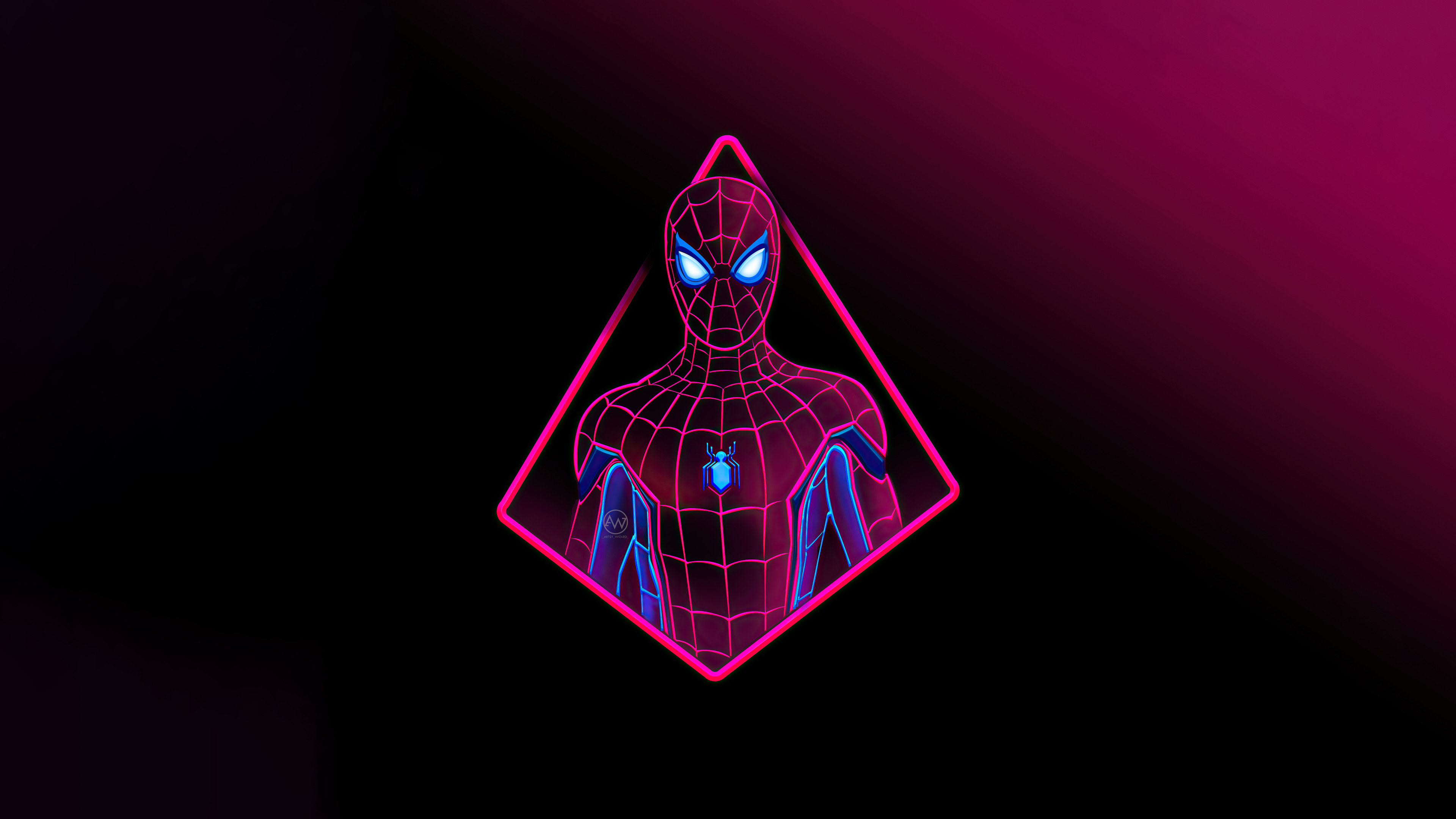 Neon Spiderman, HD Wallpaper