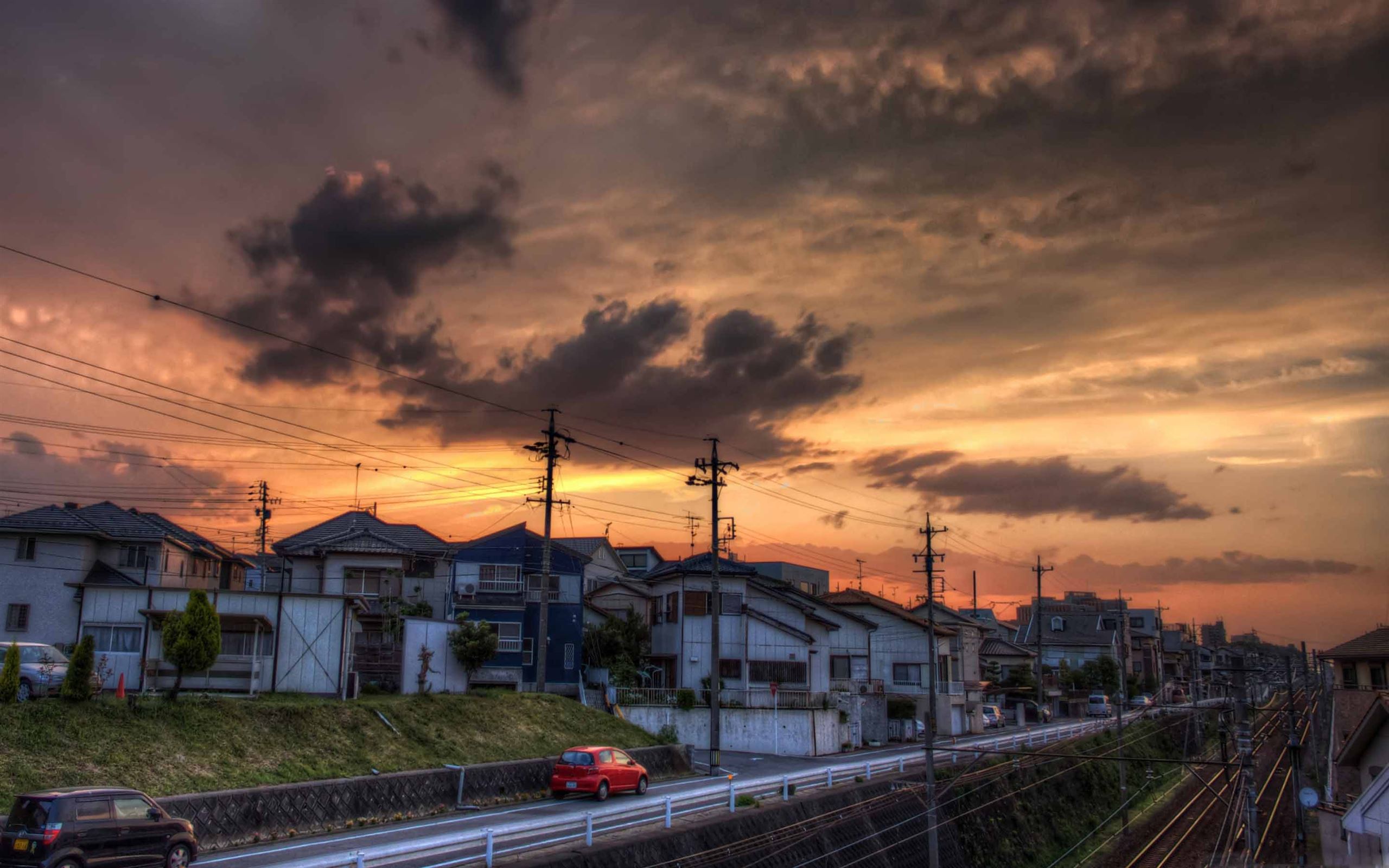 Sunset Okazaki Aichi Prefecture Japan Mac Wallpaper Download