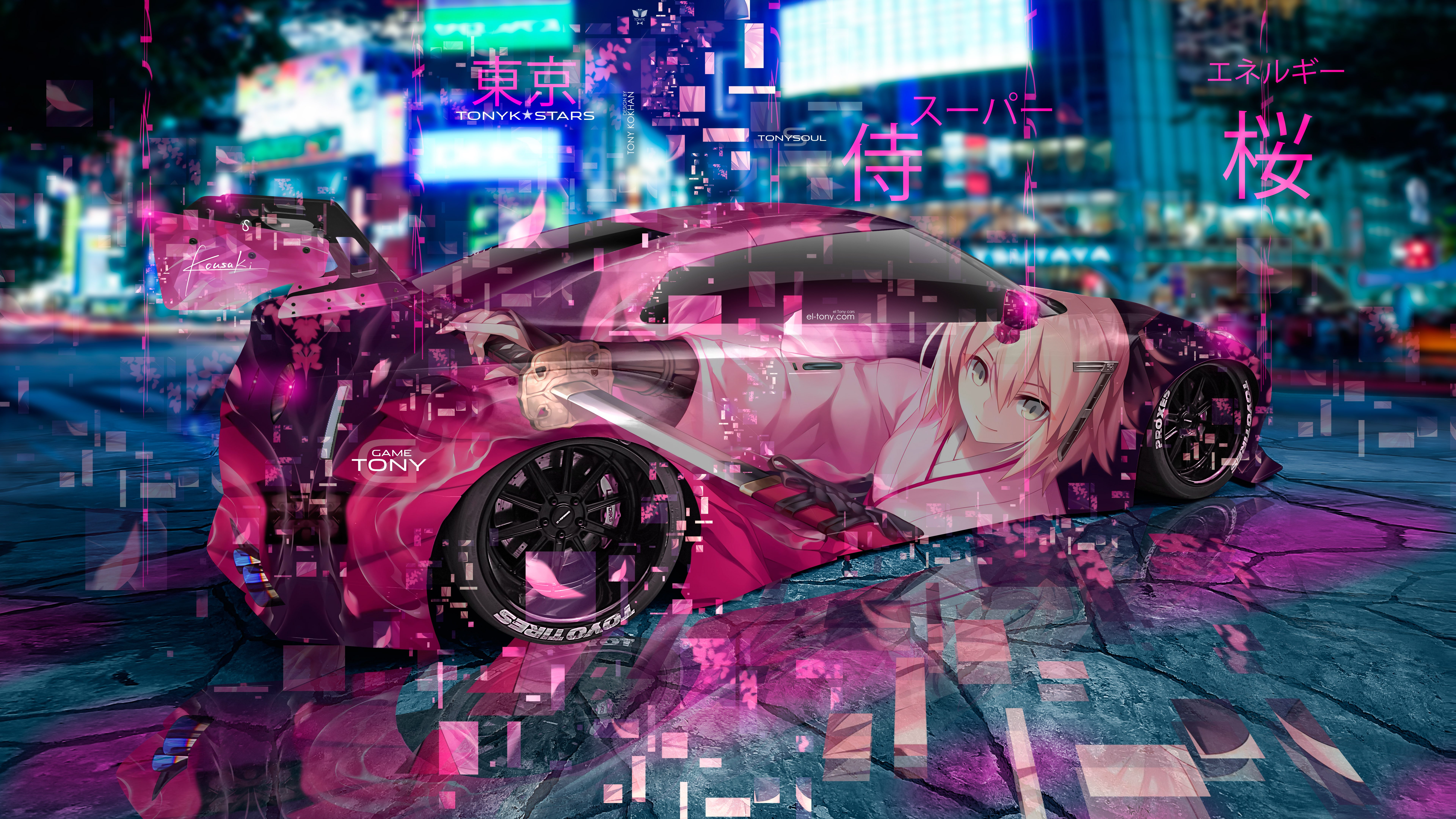 NISSAN GTR R35 JDM LIBERTY WALK SUPER SAMURAI GIRL TOKYO NIGHT CITY SAKURA ENERGY TONYSOUL ART CAR 2019