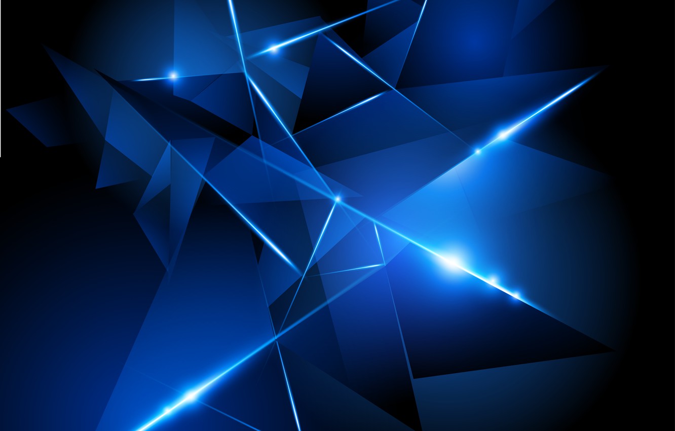 Wallpaper Vector, Blue, Black, Abstraction, Glow, Blue, Abstract, Glow, Black, Vector, Background, Triangles, Triangles image for desktop, section абстракции