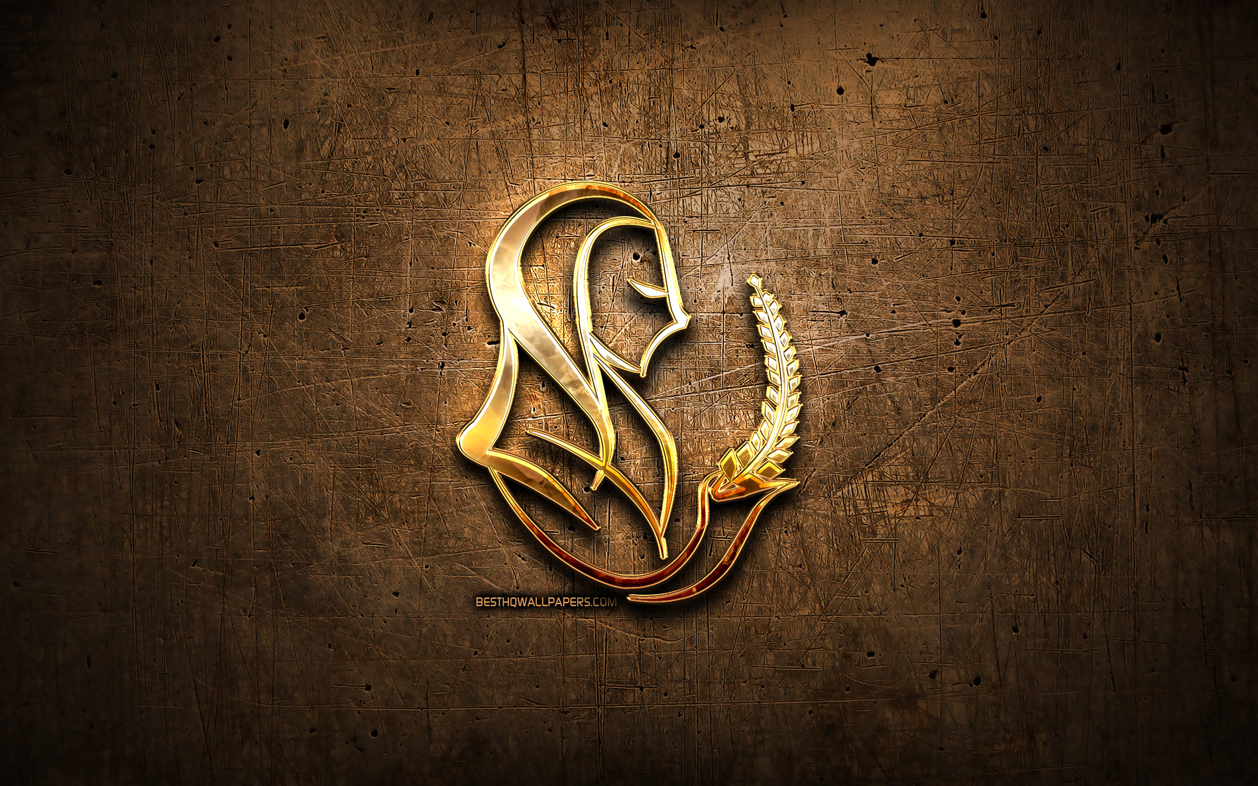 Download wallpaper Virgo golden sign, metal background, creative art, zodiac signs, Virgo zodiac sign, astrology, Virgo Horoscope sign, Virgo, astrological sign, Virgo zodiac symbol for desktop with resolution 2560x1600. High Quality HD