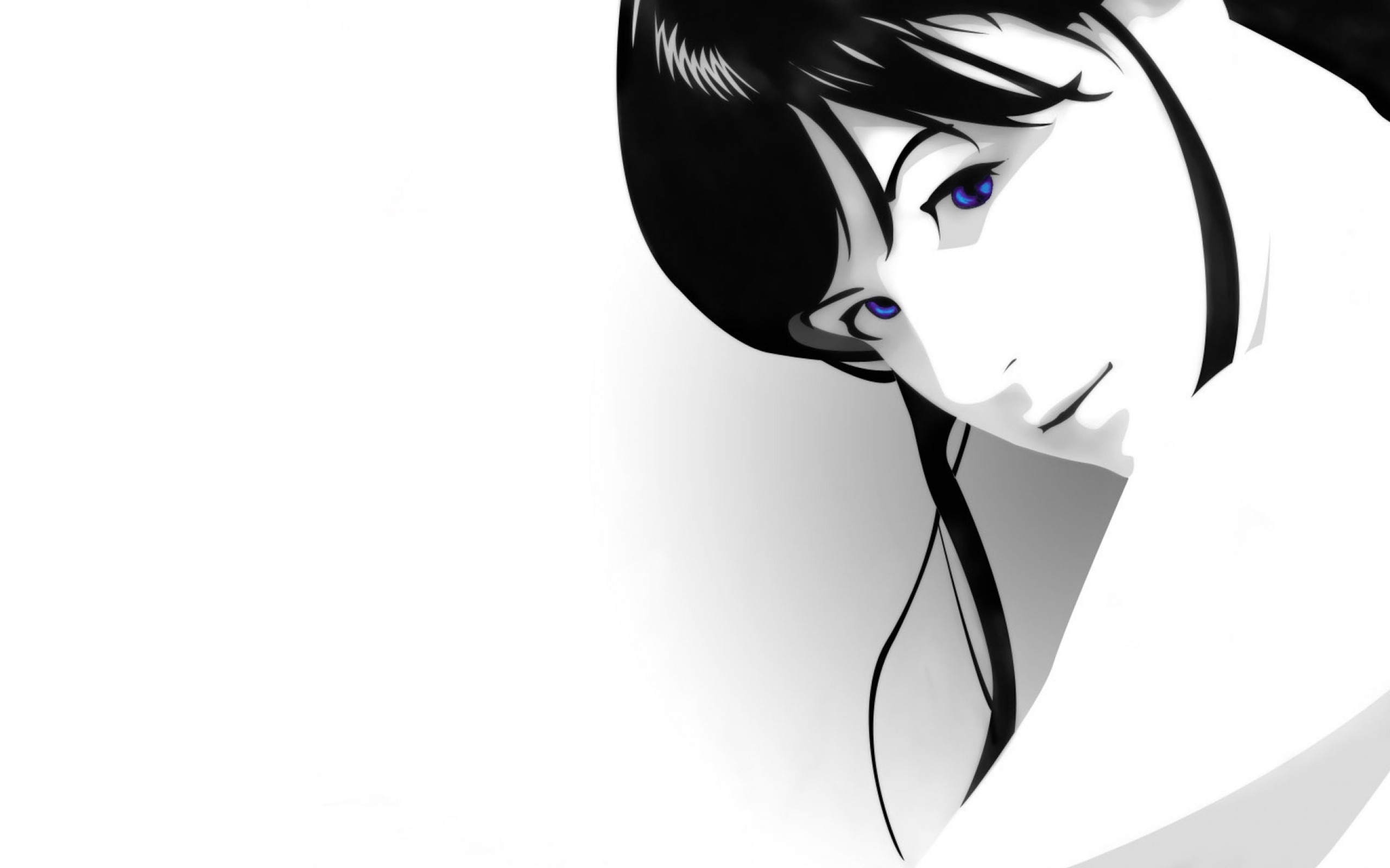 Wallpaper, girl, hair, eyes, vector 2560x1600