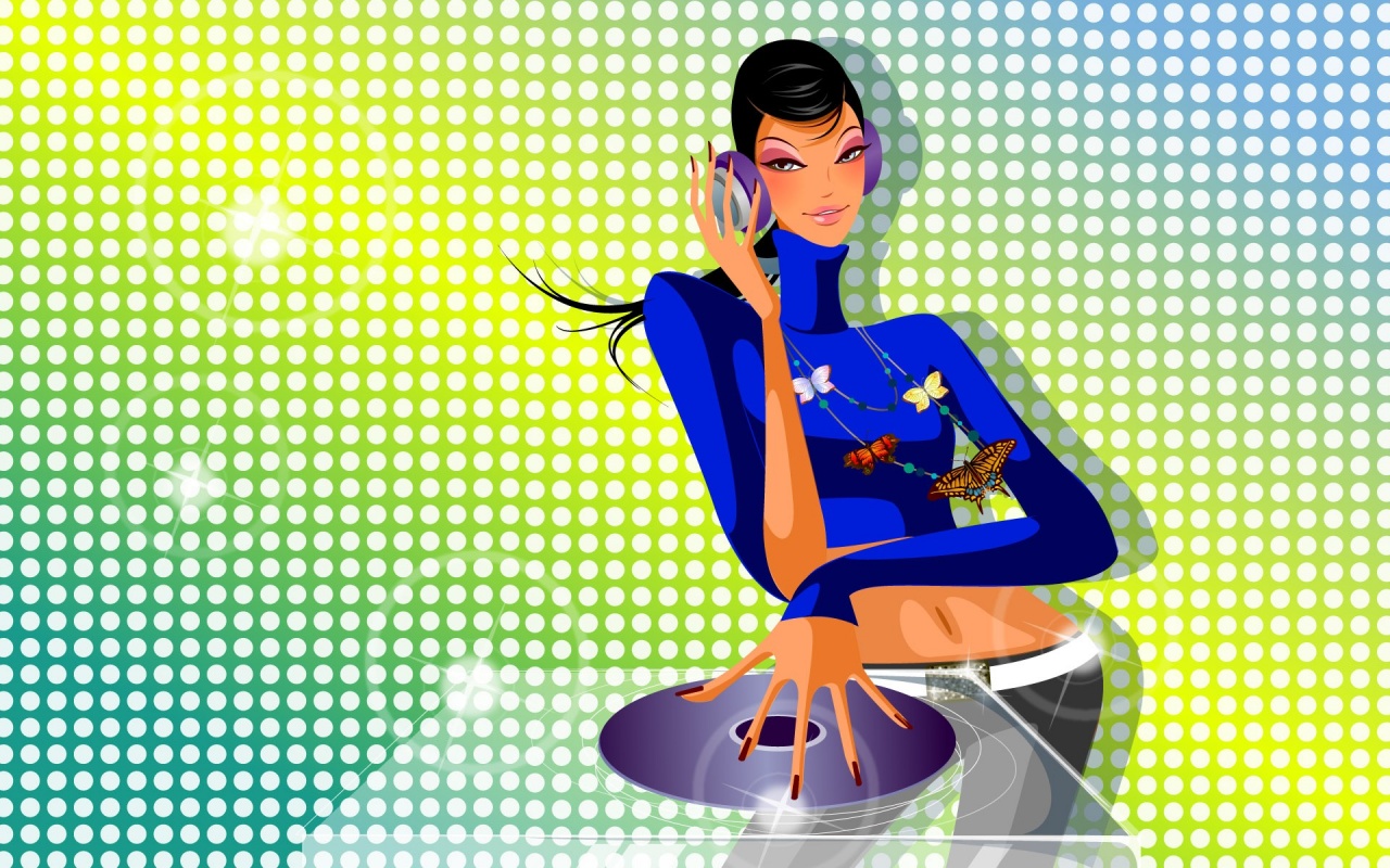 Vector Girl Dj wallpaper, music and dance wallpaper