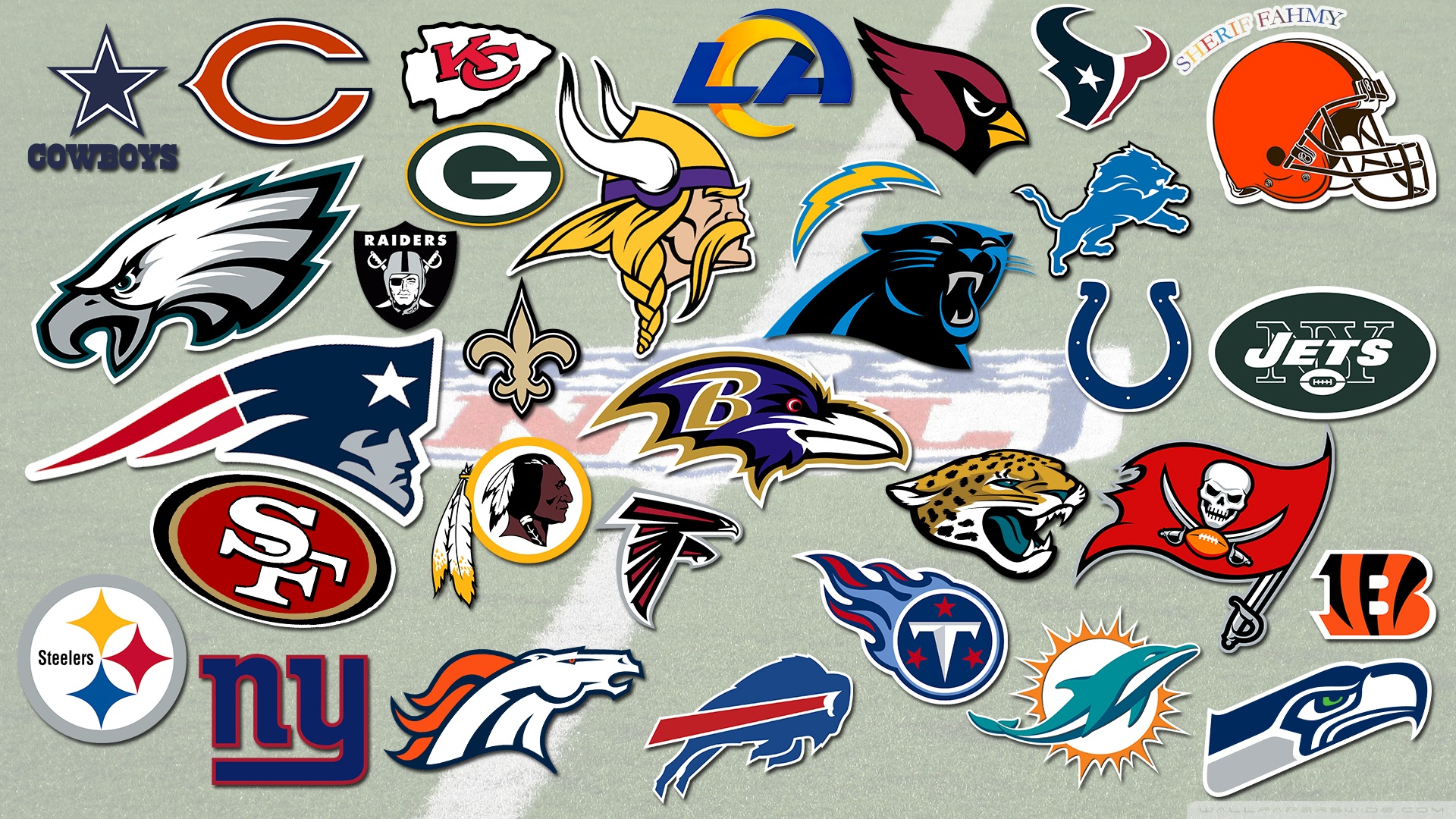 NFL Teams Logos Ultra HD Desktop Background Wallpaper for 4K UHD TV, Tablet