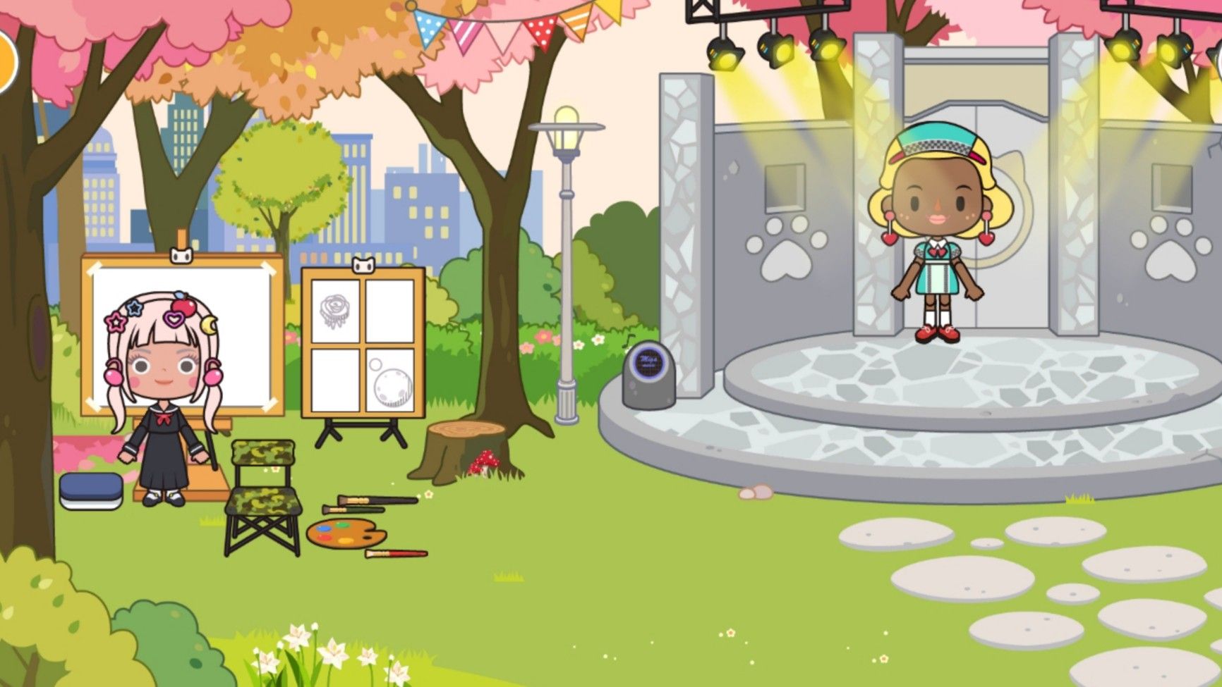 Paint in the park. Menina anime, Anime