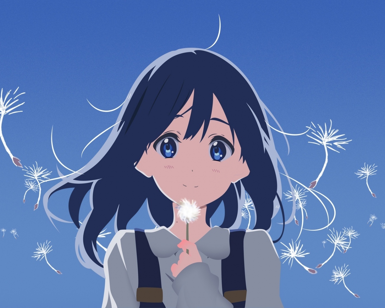 Wallpaper Tamako Kitashirakawa, Flower, Tamako Market, Black Hair:1920x1080