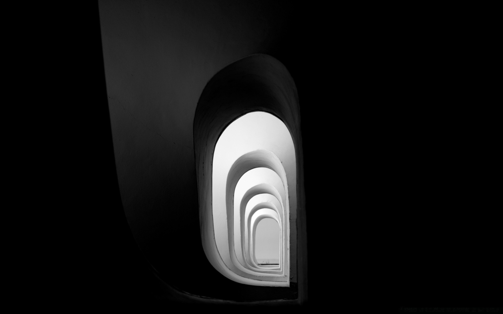 Black and white through door design wallpaper