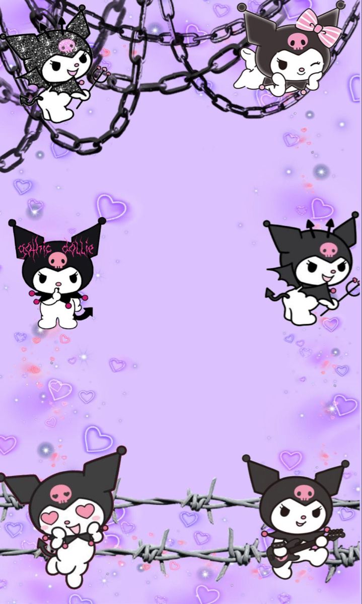 Wallpaper Kuromi. Hello kitty iphone wallpaper, Emo wallpaper, Sanrio wallpaper