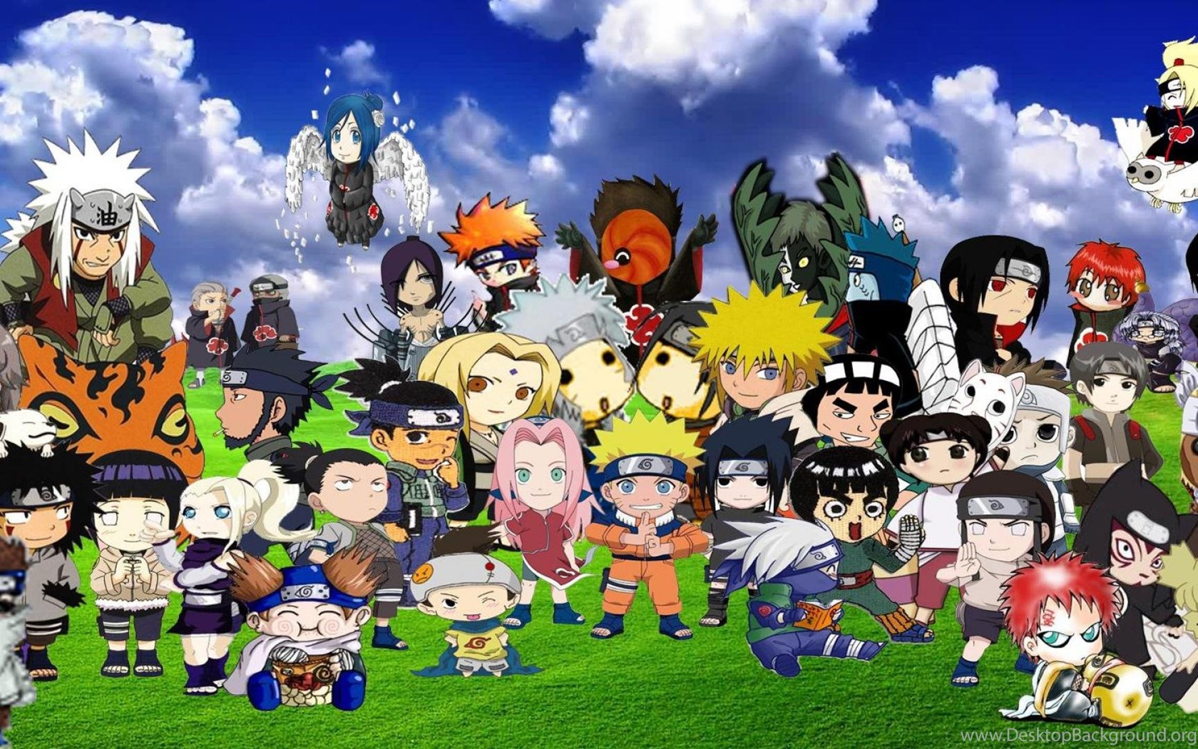Wallpaper: Chibi, Naruto, Anime, Manga, Characters, Group, Cute. Desktop Background
